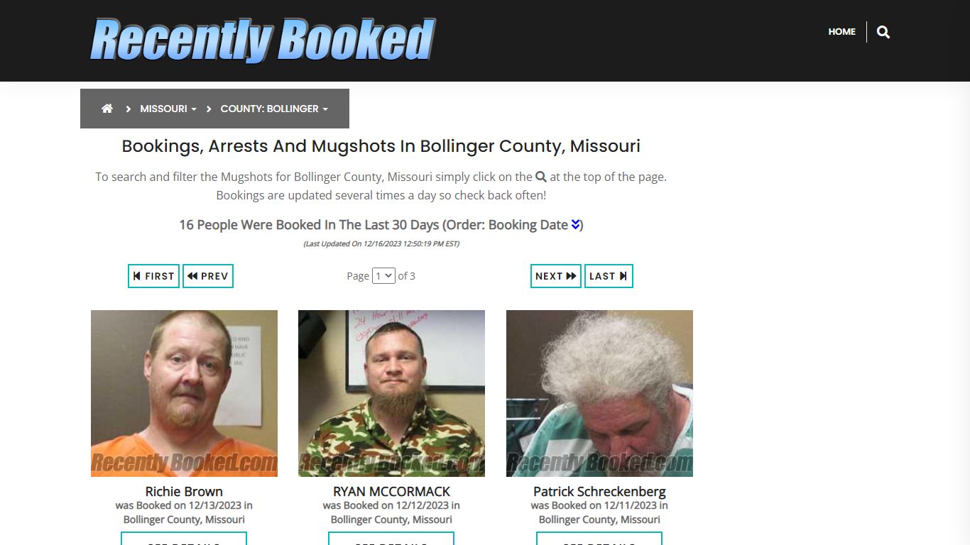 Bookings, Arrests and Mugshots in Bollinger County, Missouri